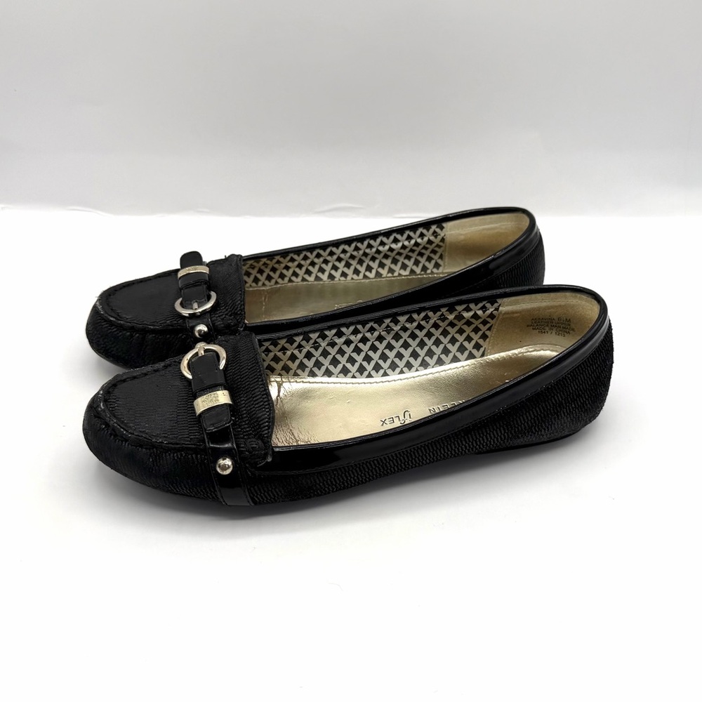 ANNE KLEIN iFlex Loafers Flats Black 6.5M AKSAVIHA Buckle Casual Work - Picture 2 of 8